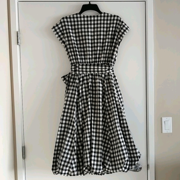 French sleeve tie waist balloon dress - Picture 5 of 8